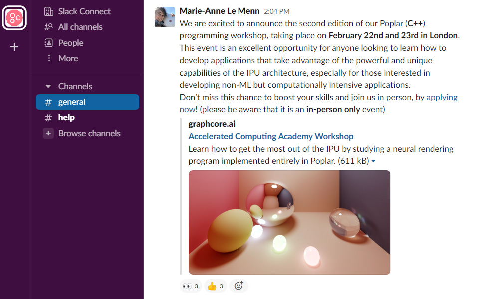 Slack screengrab