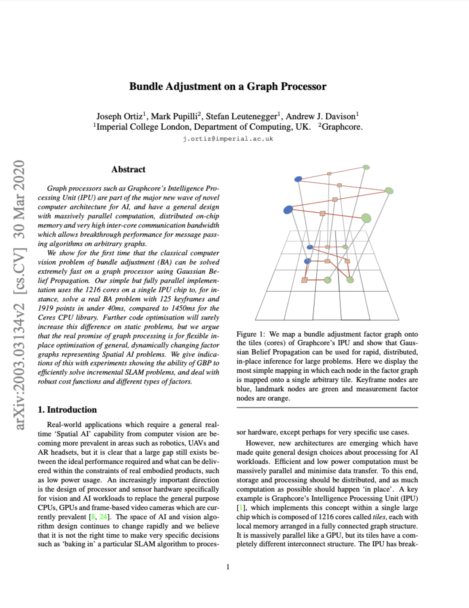 Imperial College London: Bundle Adjustment on a Graph Processor