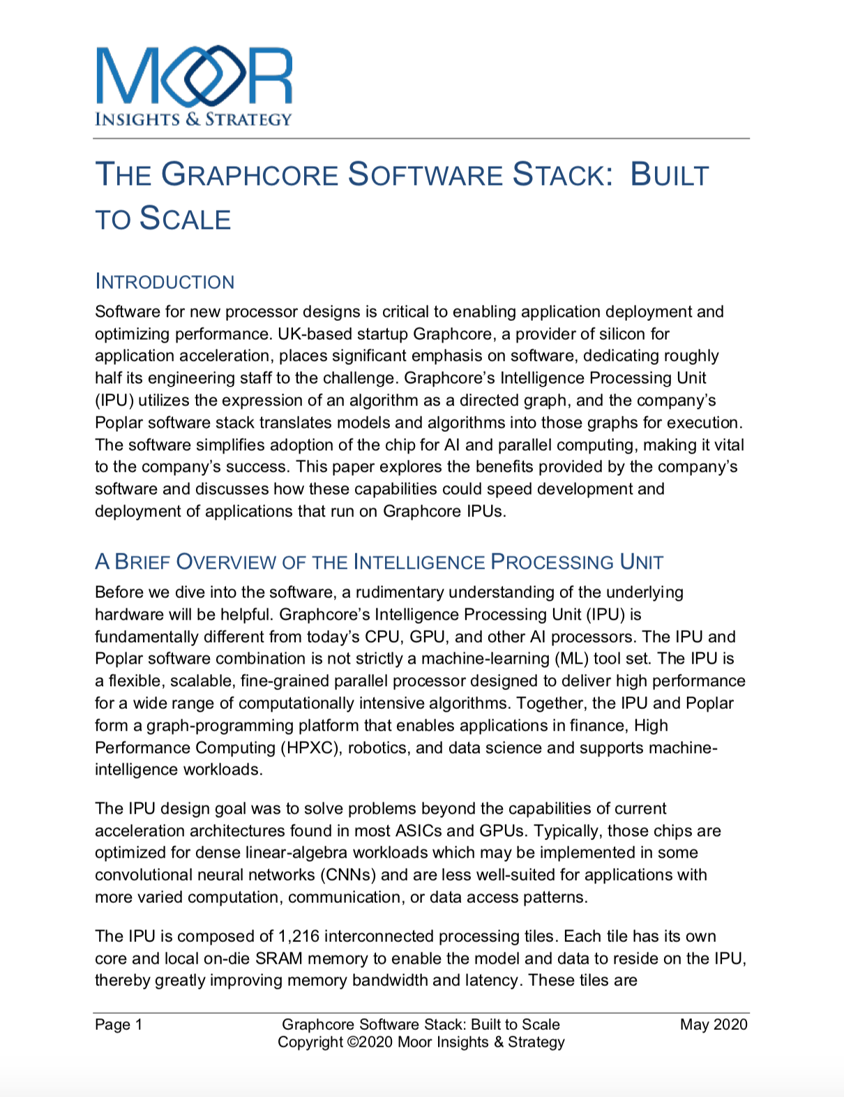 Moor Insights: Graphcore Software Stack - Built to Scale