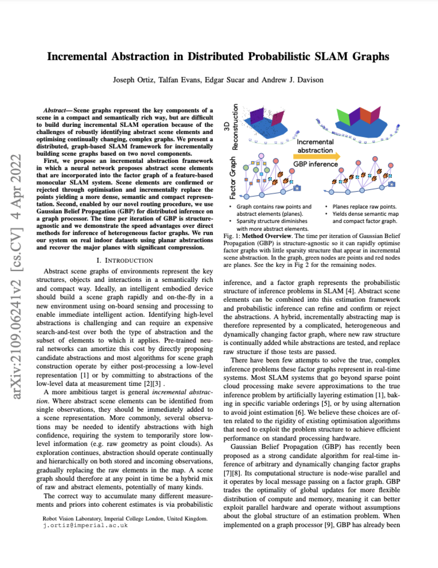 Imperial College London: Incremental Abstraction in Distributed Probabilistic SLAM Graphs